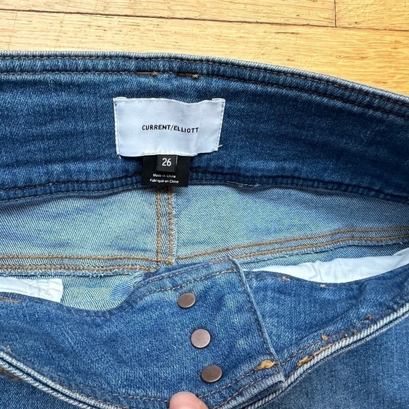 New CURRENT ELLIOT 3 Buttons/ Zip Closure Hight Rise Skinny Jeans Women's Sz 26 - Picture 9 of 11